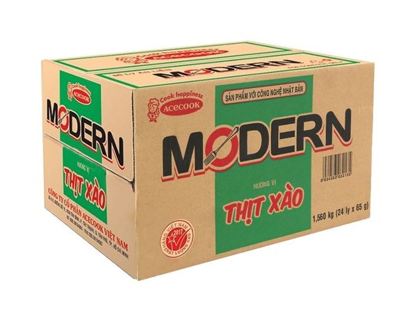 Mì Ly Modern - Thịt xào 65gr thùng 24 ly
