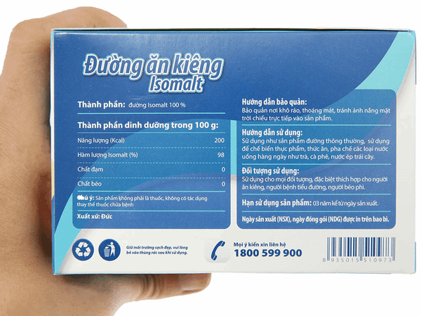 Đường ăn kiêng Isomalt Biên Hòa hộp 250g (50 gói)
