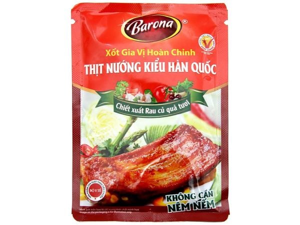 Xốt gia vị hoàn chỉnh ướp thịt nướng kiểu Hàn Quốc Barona gói 80g
