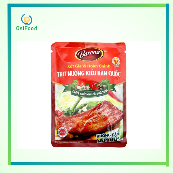 Xốt gia vị hoàn chỉnh ướp thịt nướng kiểu Hàn Quốc Barona gói 80g