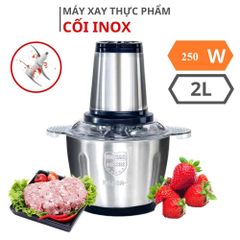 Máy xay thịt đa năng cối inox dung tích 2 lít- 250W lưỡi kép M04 - Hàng Chính Hãng