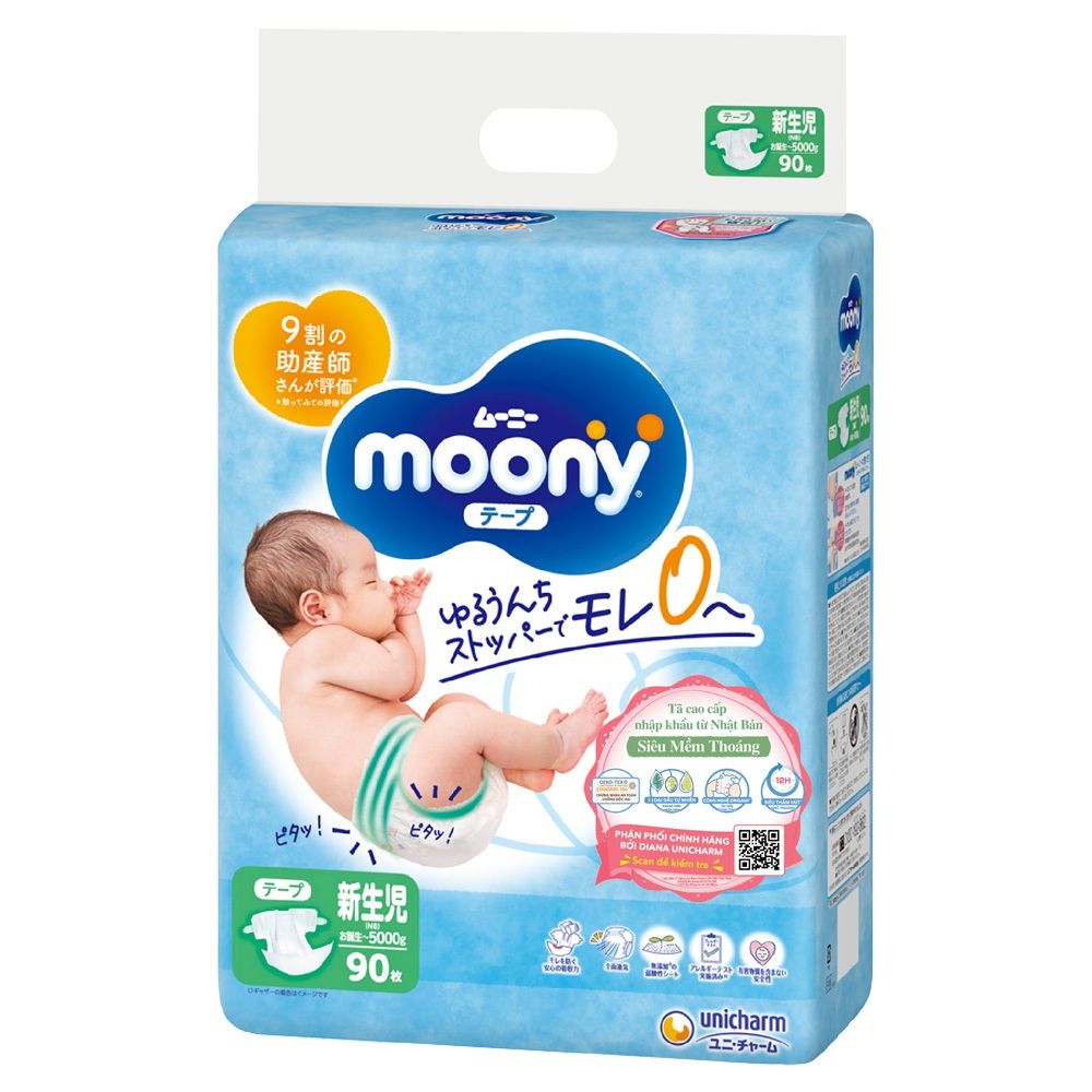 Bỉm Moony Natural Nội Địa Chính Hãng - Dán/Quần Đủ Size NB63/S58/M48/L36/XL3200