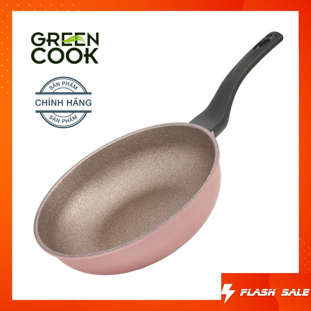 Chảo chống dính bếp từ phủ sâu lòng công nghệ Hàn Quốc kiểm định an toàn sức khoẻ Green Cook GCP05