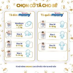 Bỉm Moony Natural Nội Địa Chính Hãng - Dán/Quần Đủ Size NB63/S58/M48/L36/XL3200