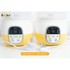 NỒI NẤU CHÁO CHẬM NINH, HẦM, HẤP CÁCH THUỶ 4 IN 1 Nồi nấu chậm Bear tiện lợi an toàn chính hãng | Hagu Official