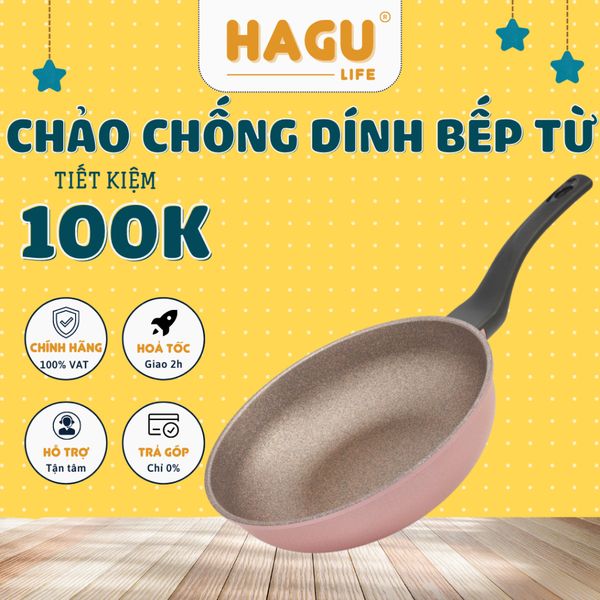 Chảo chống dính bếp từ phủ sâu lòng công nghệ Hàn Quốc kiểm định an toàn sức khoẻ Green Cook GCP05