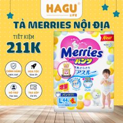 Tã Merries Cộng Miếng Nội Địa Nhật Bỉm Tả Meries Quần Dán Size NB96/S88/M68/L58/M64/L50/XL44/XXL28/M58TC00