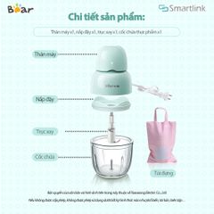 Máy Xay Thực Phẩm BEAR QSJ-B01P1 Máy Xay Đa Năng Bear 0,3L Hình Gấu Tiện Lợi Cao Cấp - Bảo Hàng 18 Tháng