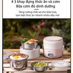 Hộp cơm cắm điện cầm tay đa năng Bear DFH-B20S6 - Hàng Chính Hãng - BH 18 tháng