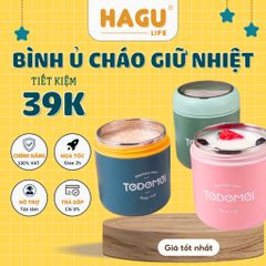 Bình ủ cháo giữ nhiệt TEDEMEI 530ml kèm muỗng cho bé - Cặp lồng cháo