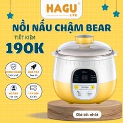 NỒI NẤU CHÁO CHẬM NINH, HẦM, HẤP CÁCH THUỶ 4 IN 1 Nồi nấu chậm Bear tiện lợi an toàn chính hãng | Hagu Official