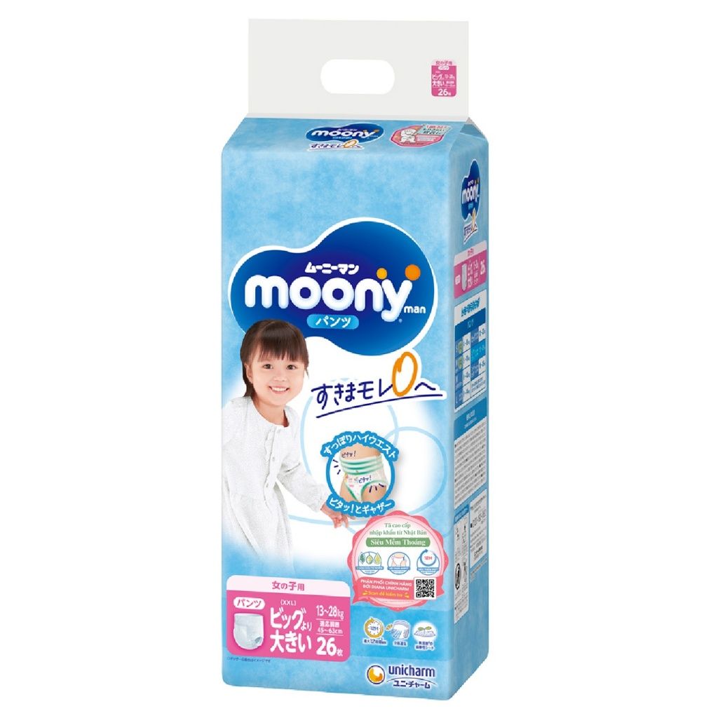 Bỉm Moony Natural Nội Địa Chính Hãng - Dán/Quần Đủ Size NB63/S58/M48/L36/XL3200