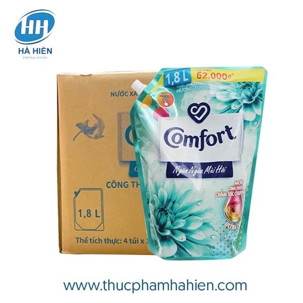  Nước xả vải Comfort giữ màu và bền vải ngăn ngừa mùi hôi hương tươi mát với công thức chăm sóc chuyên sâu túi 1.8L - THÙNG 4 TÚI 