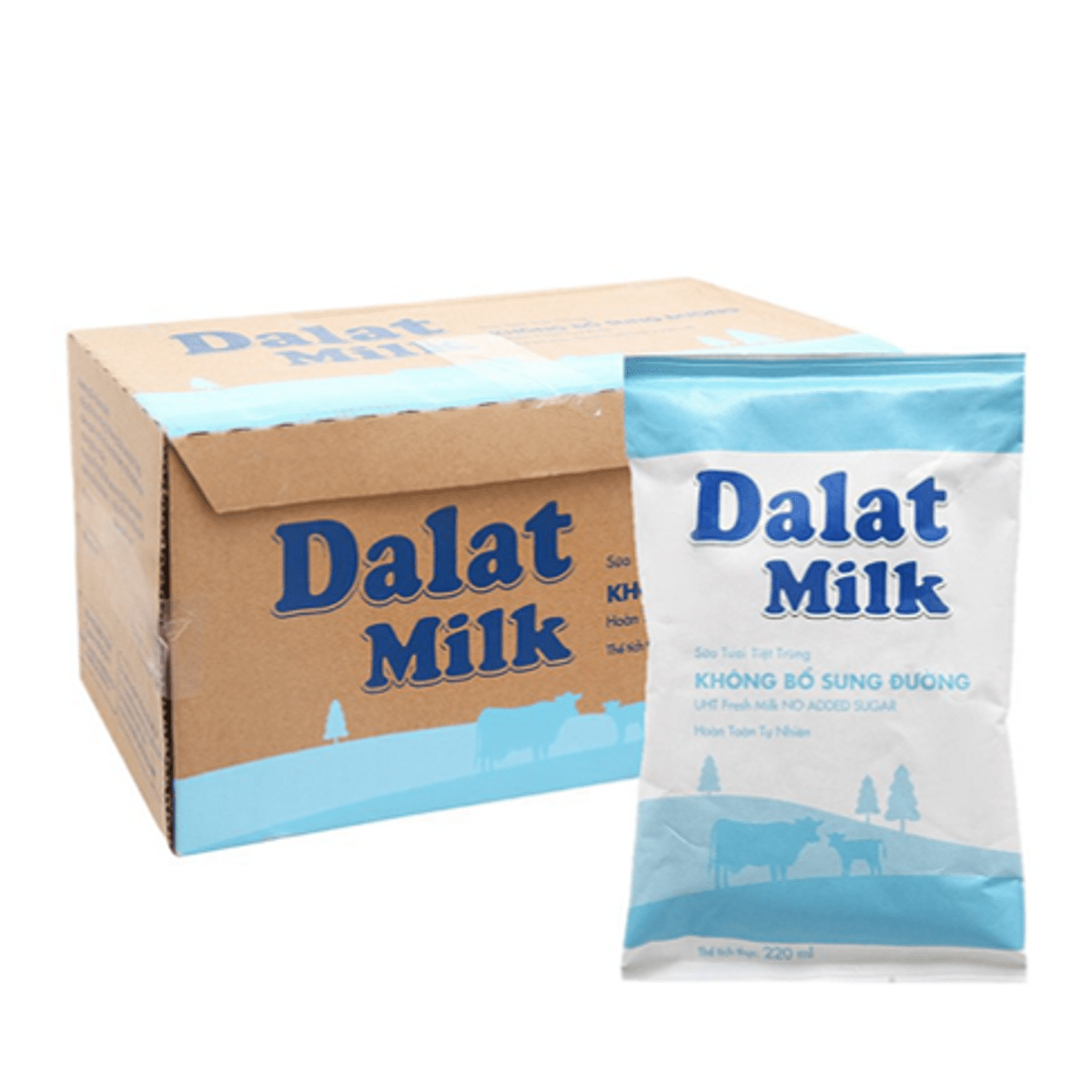  SỮA DALAT MILK KHÔNG ĐƯỜNG 220ML – THÙNG 48 BỊCH 