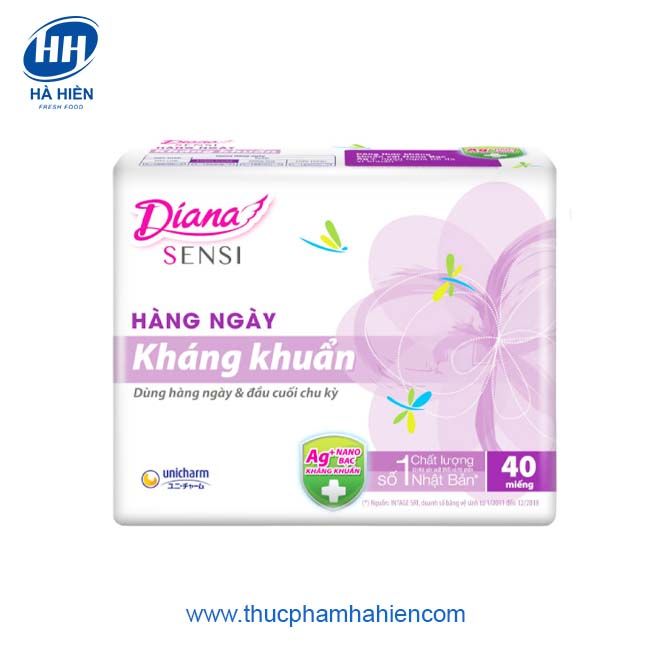  BVS DIANA SENSI HN KHÁNG KHUẨN 40 MIẾNG TẶNG 4 MIẾNG 