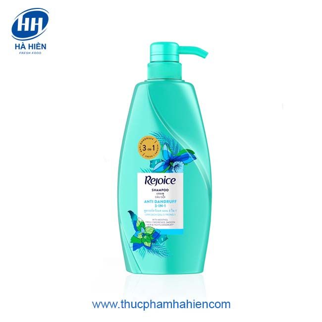  DẦU GỘI REJOICE ANTI DANRUFF LÀM SẠCH GÀU XANH DƯƠNG 600ML 