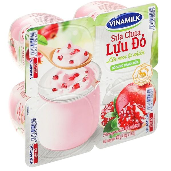  LỐC 4 HỦ SỮA CHUA VỊ LỰU ĐỎ VINAMILK 