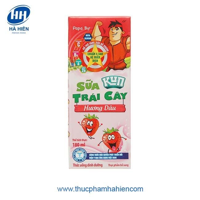  KUN SỮA TRÁI CÂY HƯƠNG DÂU 180ML 