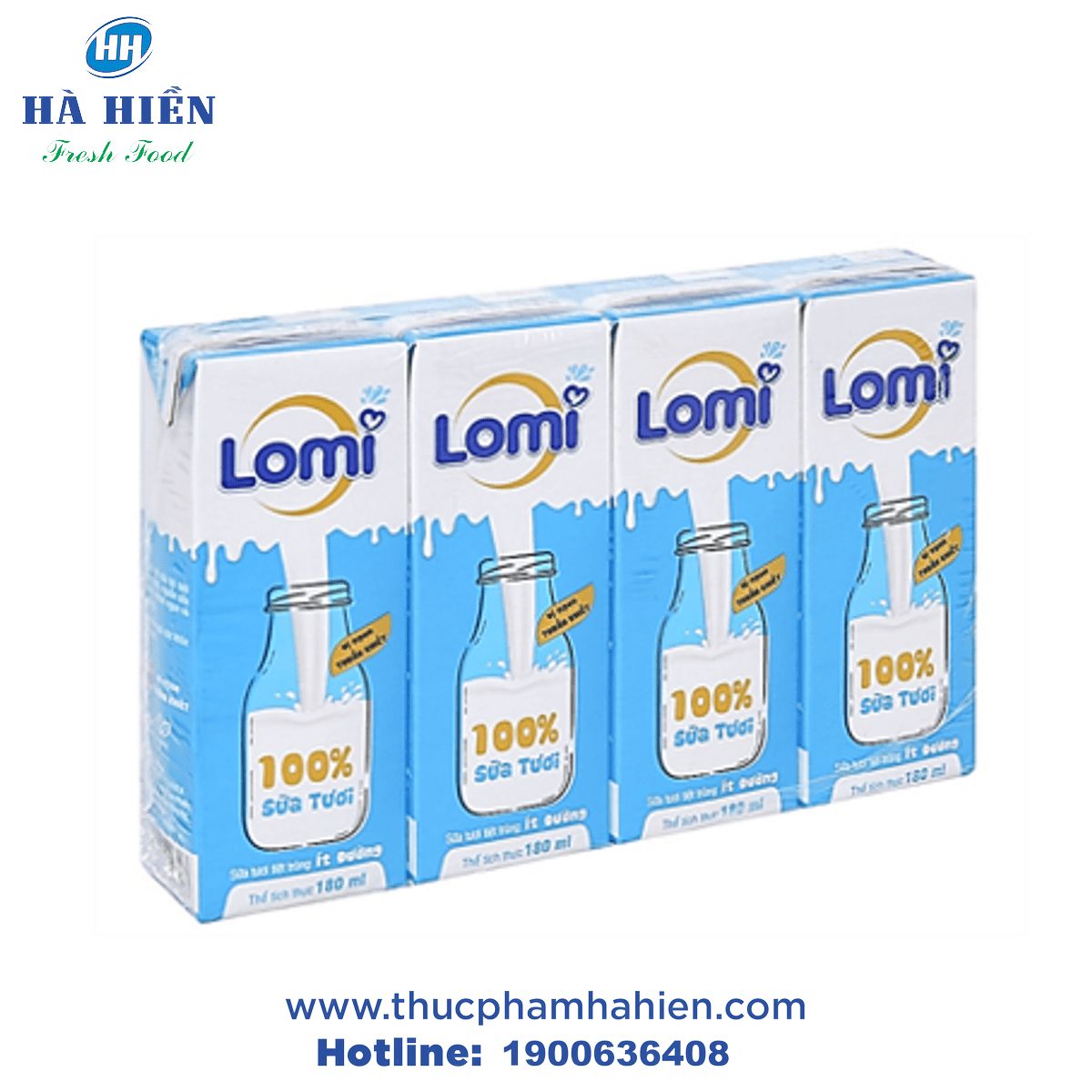  LỐC 4 HỘP SỮA TƯƠI TIỆT TRÙNG LOMI ÍT ĐƯỜNG 