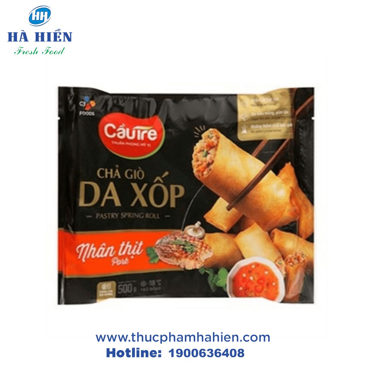  CHẢ GIÒ DA XỐP NHÂN THỊT CẦU TRE 500G 