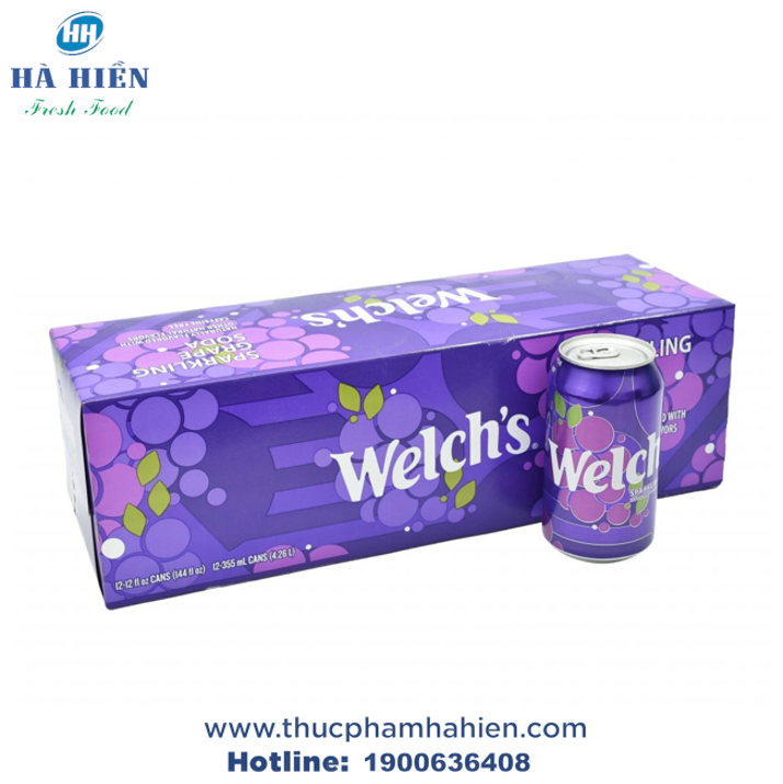  NƯỚC NGỌT WELCH'S VỊ NHO - 355ML (THÙNG 12 LON) 