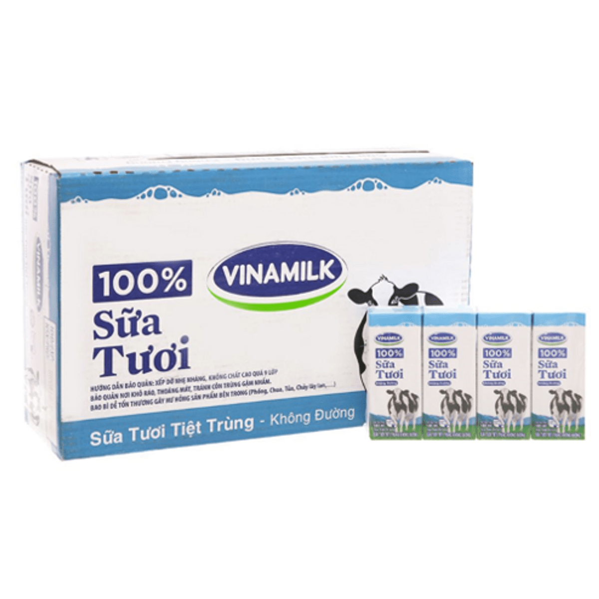  SỮA VINAMILK KHÔNG ĐƯỜNG 180ML – THÙNG 12 LỐC 