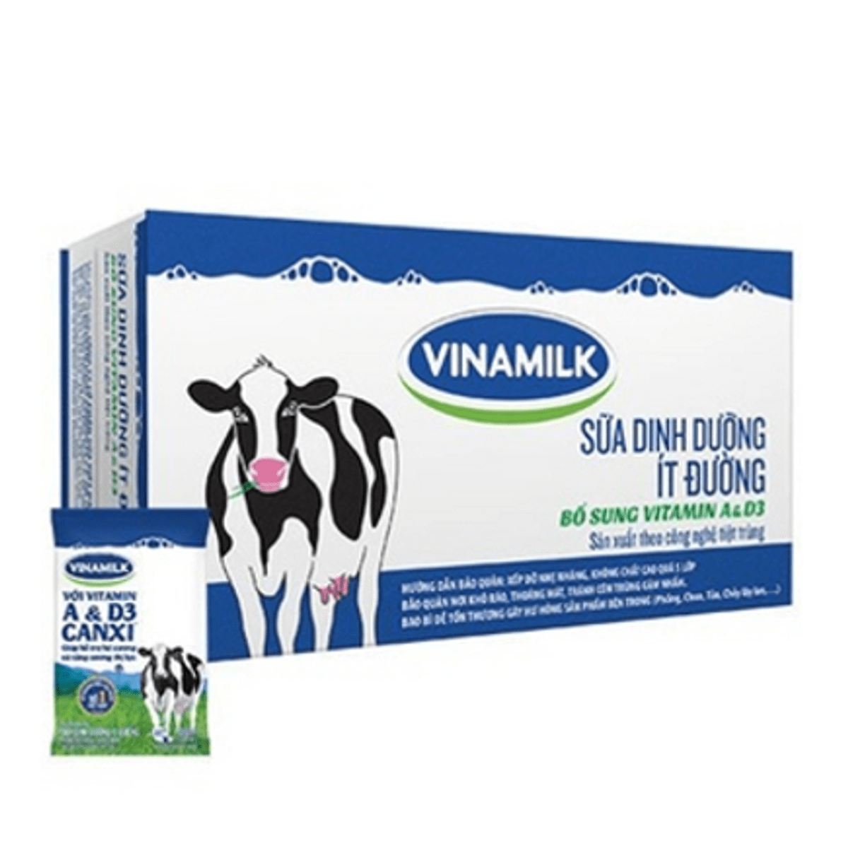  SỮA TƯƠI VINAMILK ÍT ĐƯỜNG 220ML – THÙNG 48 BỊCH 