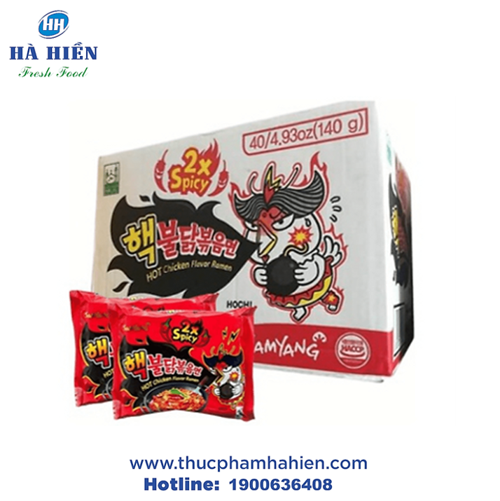  MÌ KHÔ GÀ CỰC CAY 2X SPICY 140G – THÙNG 40 GÓI 