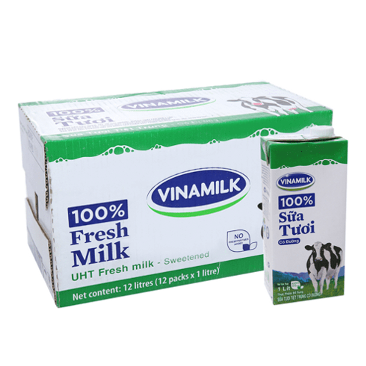  SỮA TƯƠI CÓ ĐƯỜNG VINAMILK 1L – THÙNG 12 HỘP 