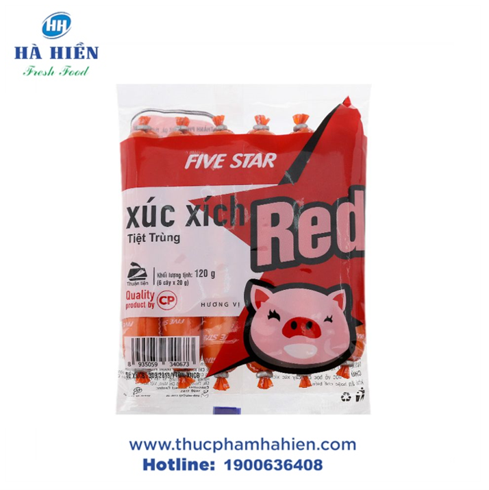  XÚC XÍCH TIỆT TRÙNG RED FIVE STAR 120G 