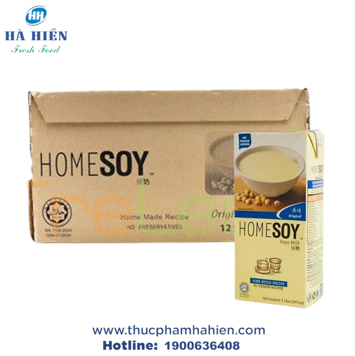  SỮA ĐẬU NÀNH HOMESOY KHÔNG ĐƯỜNG - 1L (THÙNG 12 HỘP) 