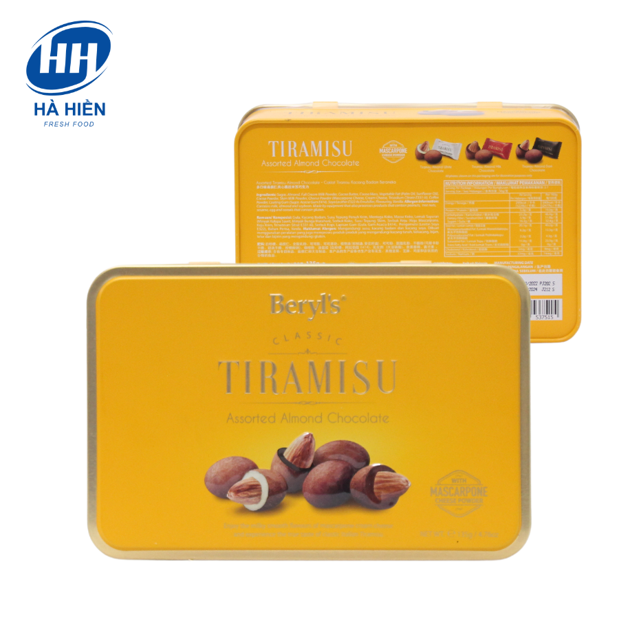  SOCOLA TIRAMISU ASSORTED ALMOND BERYL'S 135G 