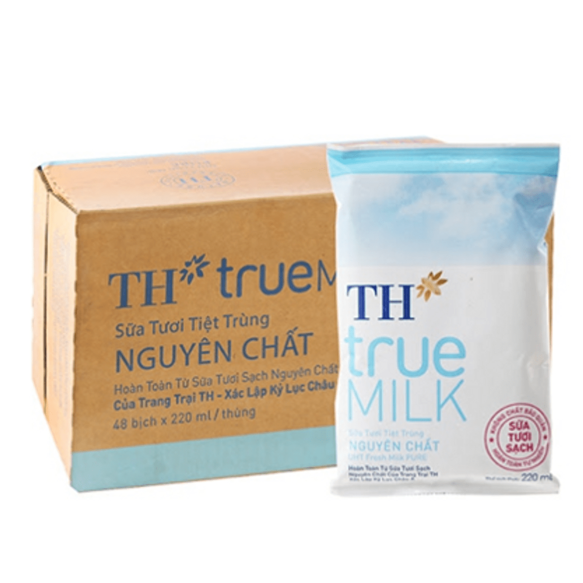  SỮA TH NGUYÊN CHẤT 220ML – THÙNG 48 BỊCH 