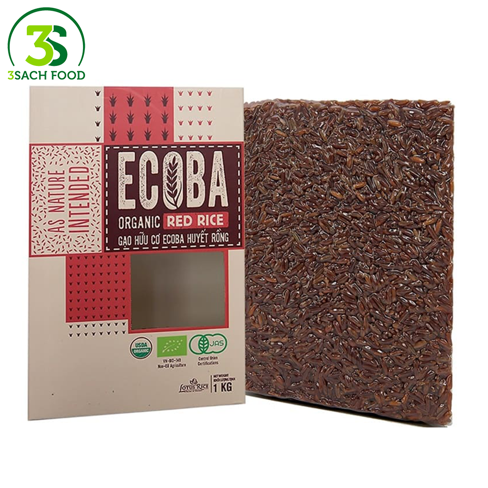  Gạo Lứt Đỏ Hữu Cơ Ecoba (Hộp 1kg) 