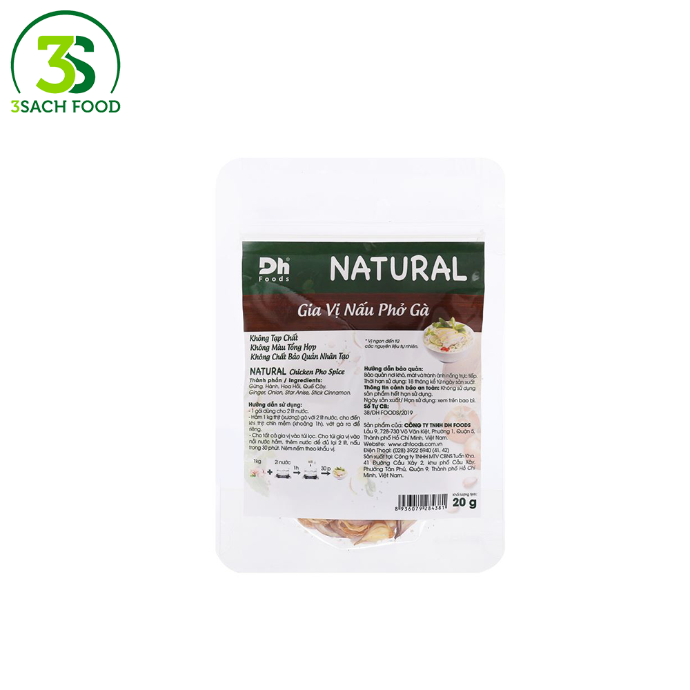  Gia Vị Nấu Phở Gà Natural DH Foods (Gói 20g) 