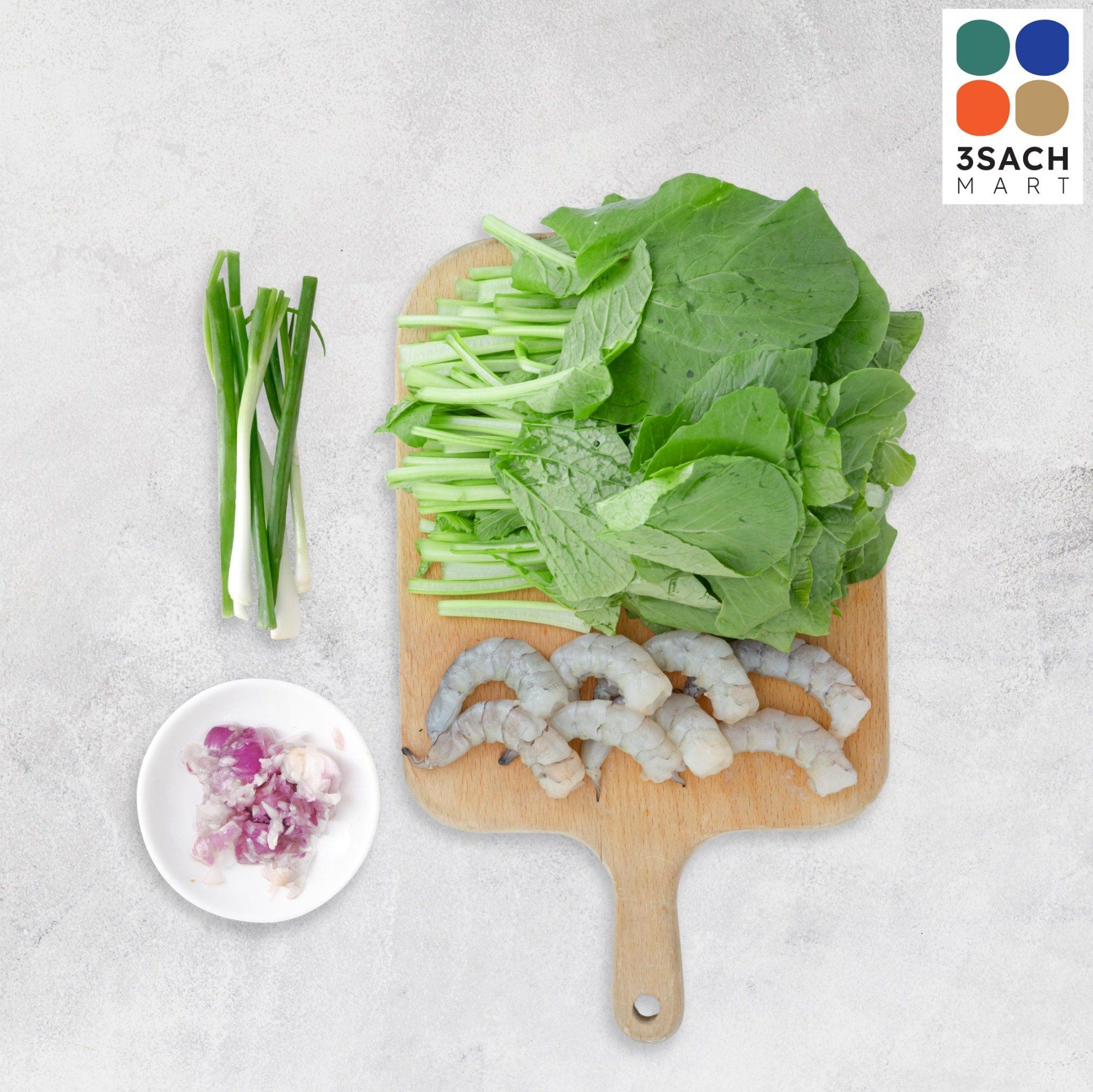  Canh Cải Ngọt Nấu Tôm Thẻ (Khay 350g) 