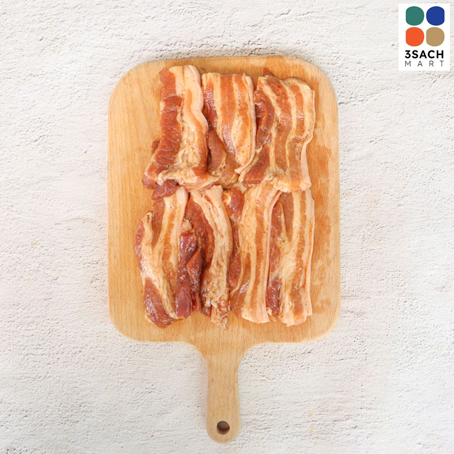  Ba Rọi Heo Cắt Lát Ướp BBQ (Túi 300G) 