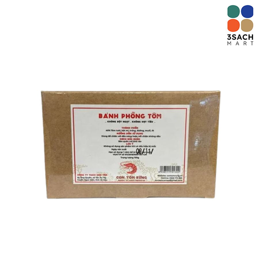  Bánh Phồng Tôm 40% Con Tôm (Gói 100g) 