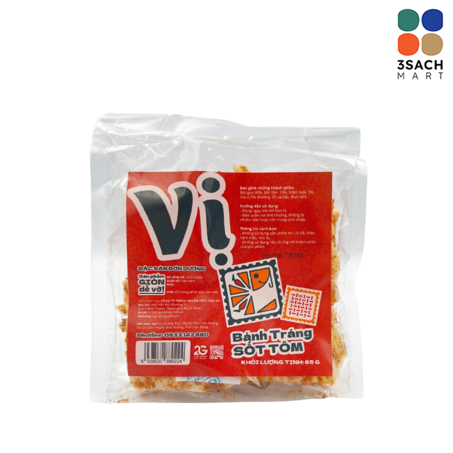  Bánh Tráng Sốt Tôm Vị (Gói 65g) 