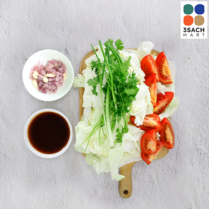  [RTC] Bắp Cải Xào Cà Chua (Khay 600Gr) 