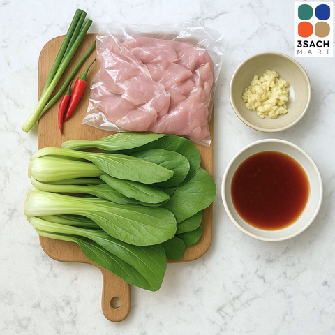  [RTC] Cải Thìa Xào Thịt Heo (Khay 500g) 