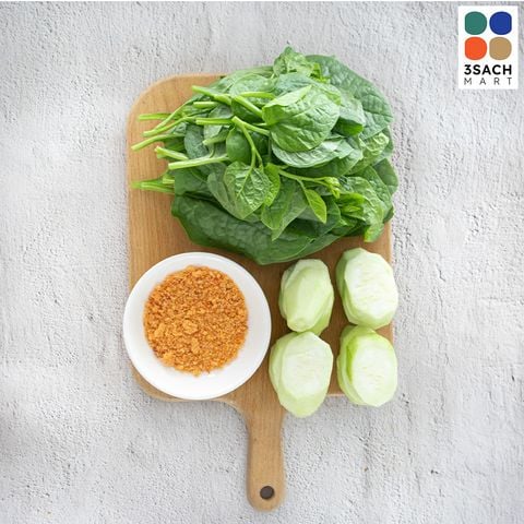  [RTC] Canh Mồng Tơi Mướp Hương Tôm Khô Xay (Khay 300g) 