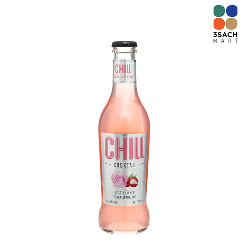  Nước Cocktail Chill Vị Vải & Hoa Hồng (Chai 275ml) 