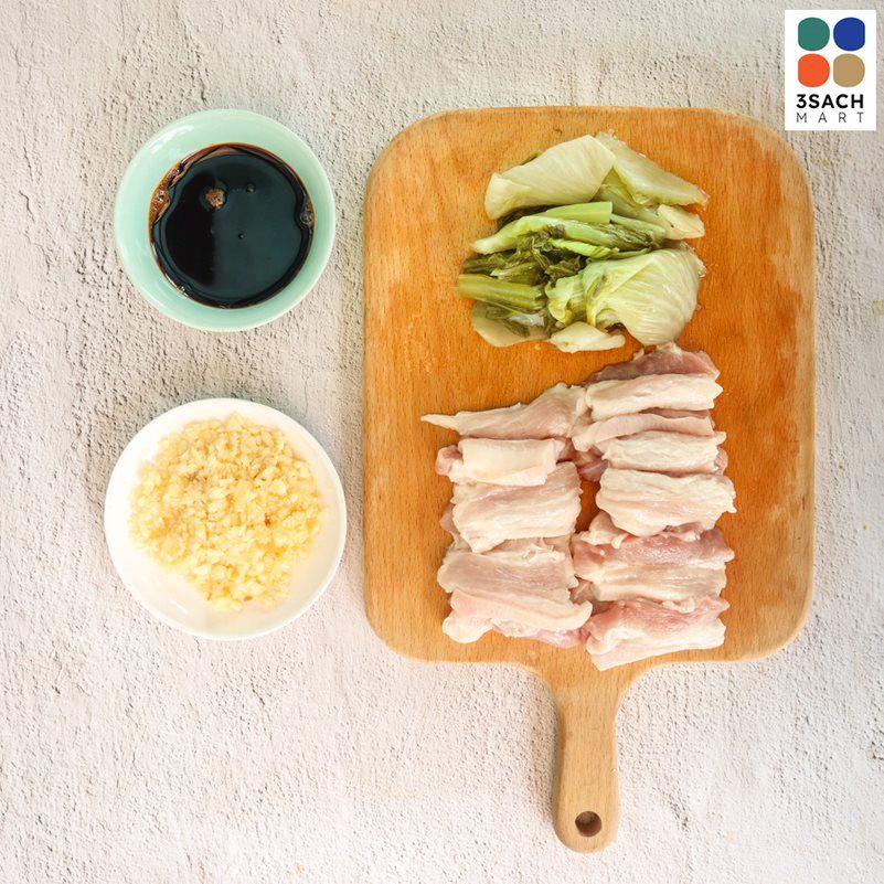  Ba Rọi Heo Kho Cải Chua (Khay 350G) 