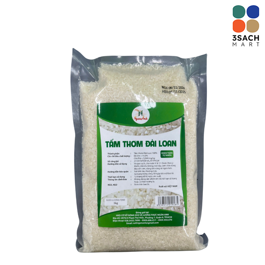 Gạo Tấm Thơm Đài Loan NA (Gói 1kg) 