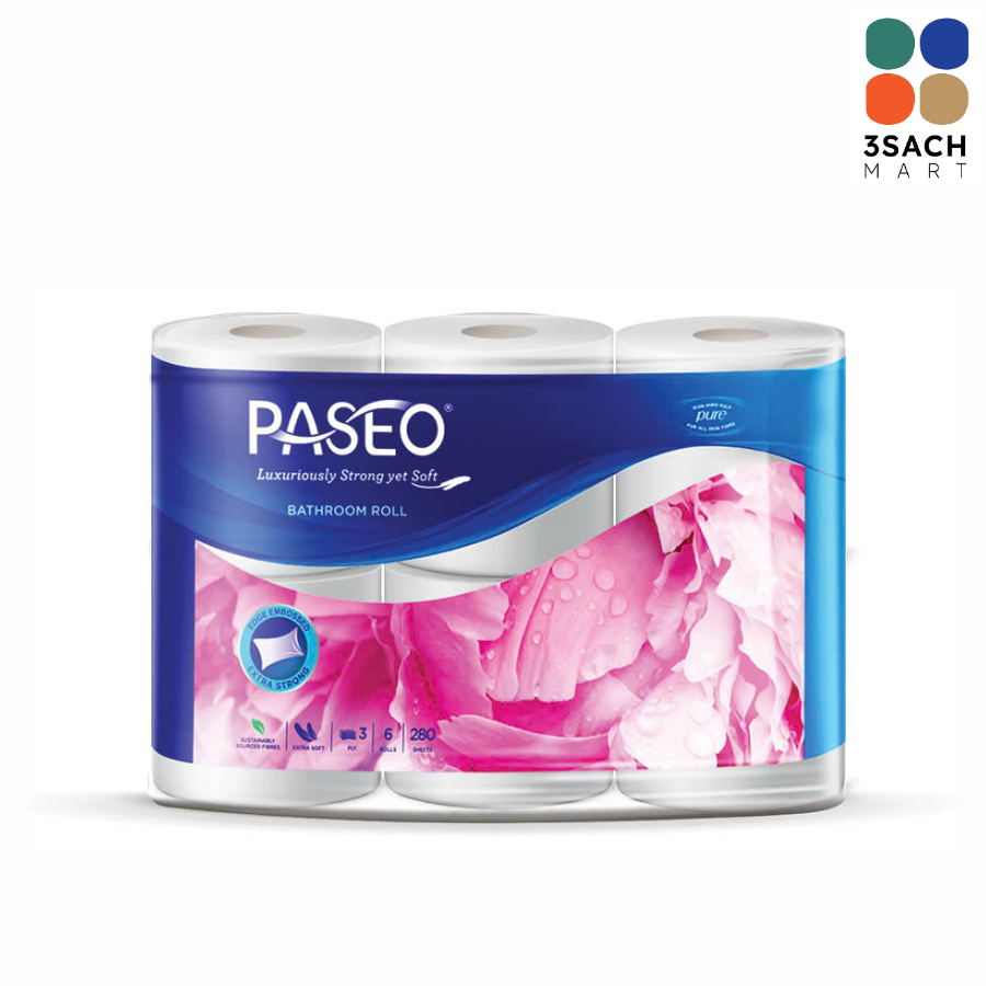  Giấy Vệ Sinh Paseo 3 Lớp (Lốc 6 Cuộn) 