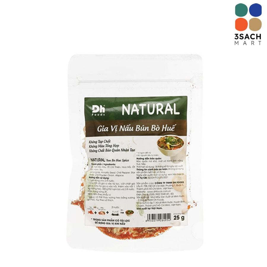  Gia Vị Bún Bò Huế Natural DH Foods (Gói 25gr) 