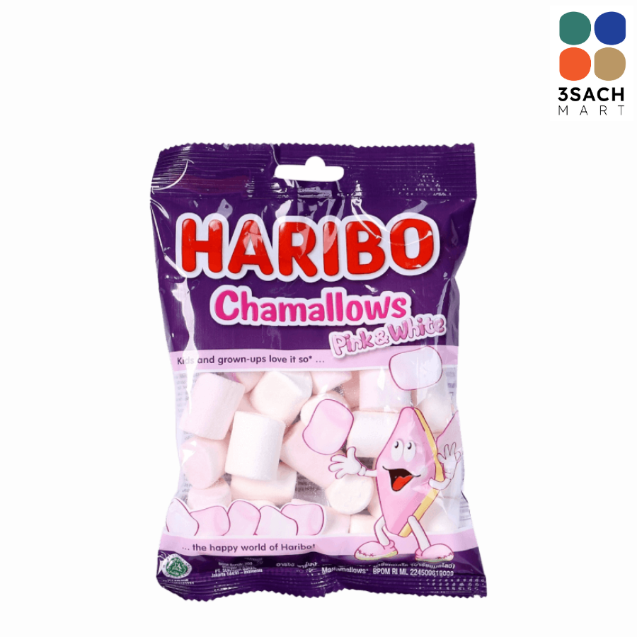  Kẹo Xốp Haribo Chamallows Pink & White (Gói 70g) 