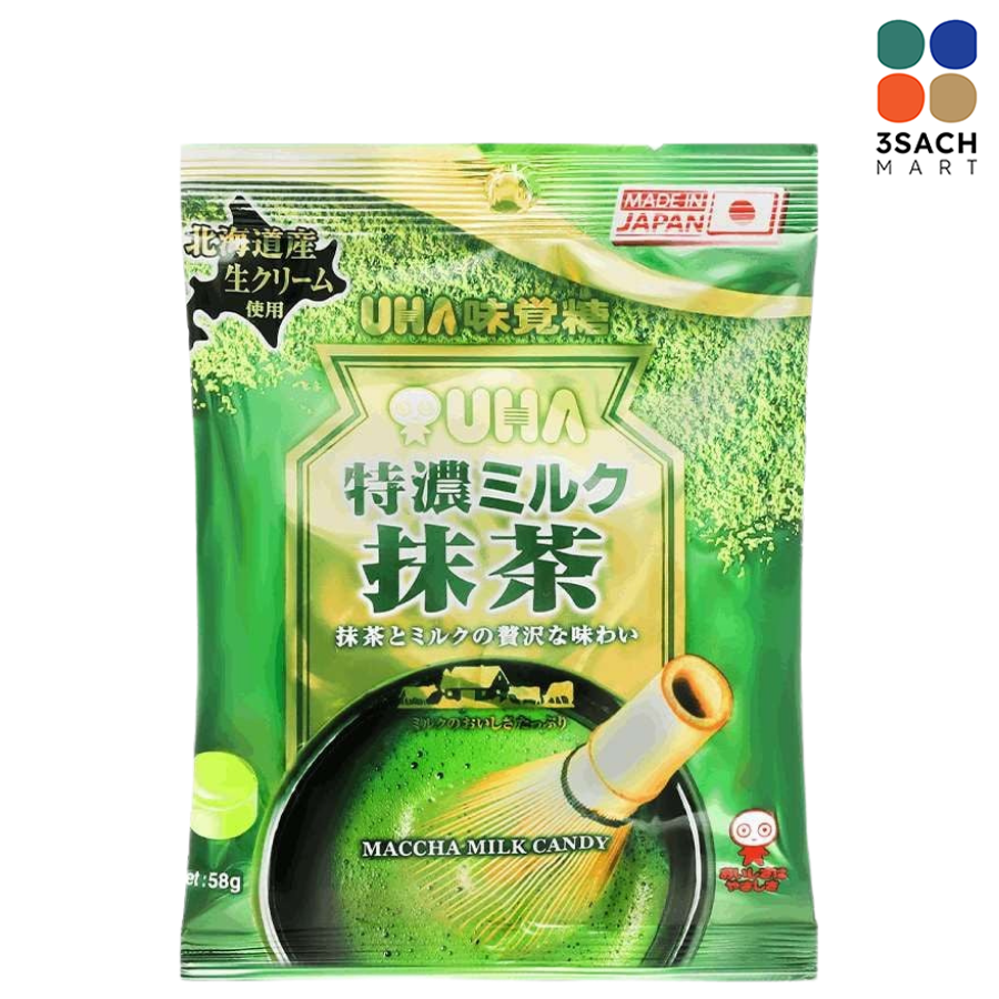  Kẹo UHA Trà Xanh Tokuno (Gói 58g) 
