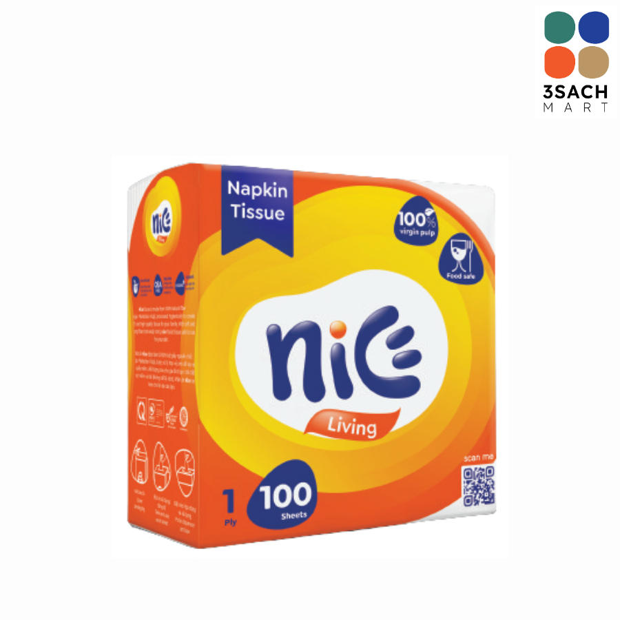  Khăn Giấy Ăn Nice 1 Lớp (Gói 100 Tờ) 